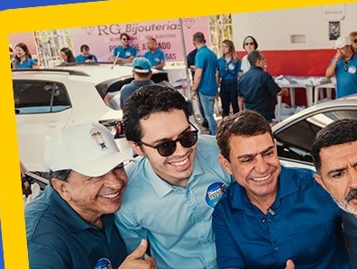 Dinho com apoiadores
